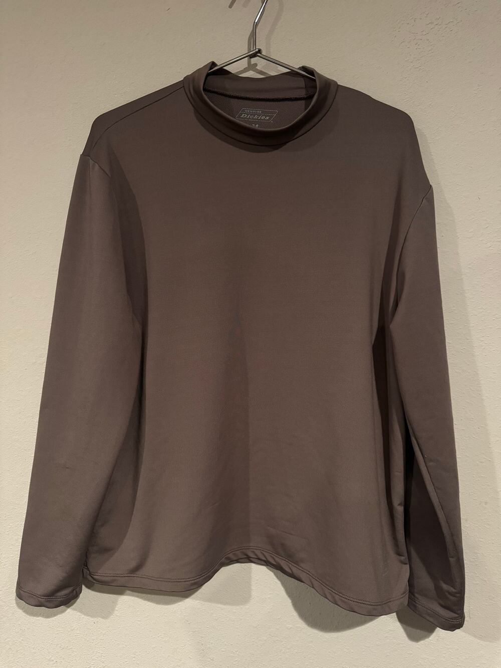 Genuine Dickies Men’s Medium Performance Mock Neck Long Sleeve Shirt Brown